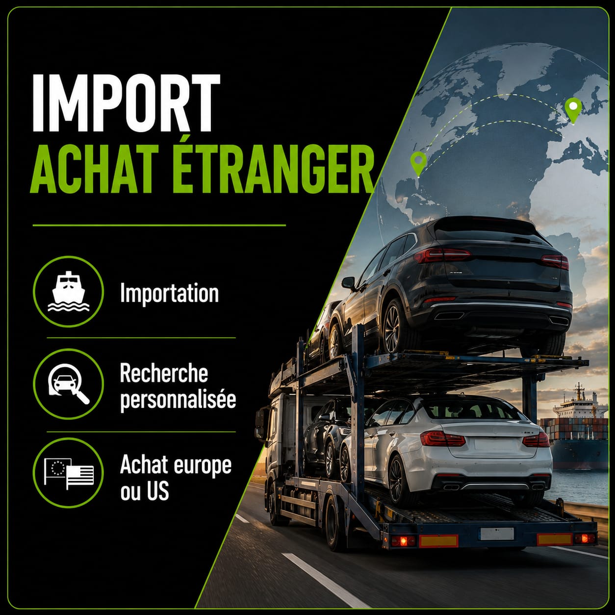 Import & Achat véhicule étranger professionnel vérifié VroomJobs